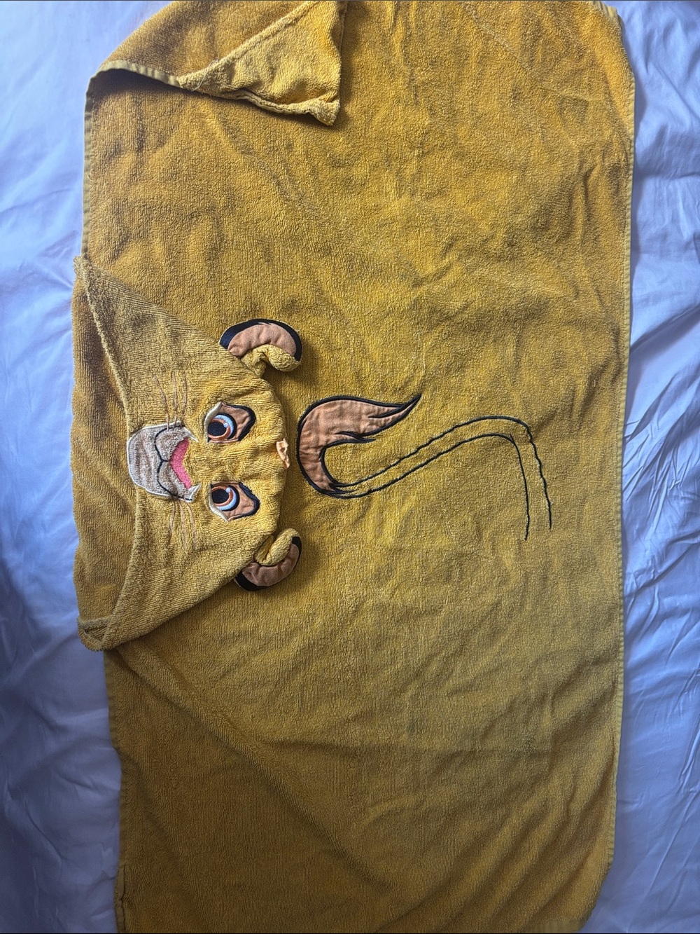 The Big One Kids Yellow Lion Hooded Towel. Set of 2.